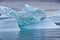 Blue icebergs in Disko Bay, West Greenland