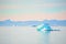 Blue icebergs in Ilulissat icefjord, Greenland