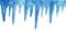 Blue icicles on white background