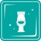 Blue icon with shiny white toilet