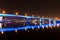 Blue illuminated Bridge in Dubai