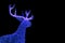 Blue Illuminated Christmas Reindeer Shaped Outdoor Decoration Lights on Dark Background