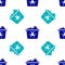 Blue Infectious waste icon isolated seamless pattern on white background. Tank for collecting radioactive waste