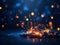 Blue Inferno: Captivating Fire Sparkles on Dark Background