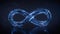 Blue infinity symbol 3D rendering illustration