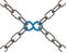 Blue infinity symbol in chains 3d illustration