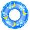 Blue inflatable ring mockup. Summer beach donut