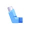 Blue inhaler vector illustration. Throat spray flat icon