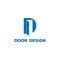 Blue Initial Letter D Door Window Logo Design