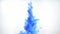 Blue ink moving in water on white background. Acrylic ink swirling in water. Shot at 60fps, HD format. Traces of