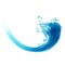 Blue ink splash logo. Abstract colorful water wave. Eco fluid stream design. Aqua grunge concept template. Jpeg