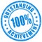 Blue ink stamp outstanding achievement