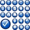 Blue Inset Button Icons set collection