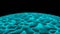 Blue Intro or Outro Abstract Alien Planet Rotate on Space Background on Half Frame