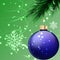 Blue iridescent Christmas ball