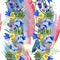 Blue irises bouquet floral botanical flowers. Watercolor background illustration set. Seamless background pattern.