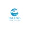 Blue island logo design, design beach circle theme