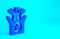 Blue Jack in the box toy icon isolated on blue background. Jester out of the box. Minimalism concept. 3d illustration 3D