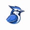 Blue Jay Bird Logo Mascot In Monochromatic Graphic Design