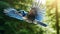 Blue Jay In Flight: Stunning Digital Painting Of A High-speed Forest Encounter