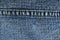 Blue jeans close up of stitching