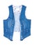 Blue jeans vest isolated