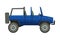 Blue Jeep Car, Off Road Vehicle, Delivery, Transportation, Safari Adventure Vector Illustration on White Background