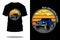 Blue jeep hunter sunset retro t shirt design