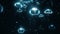 Blue Jellyfish sea jelly peacefully swimming deep dark ocean aquarium 4k Loop