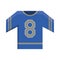 Blue jersey american football uniform element