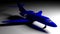 Blue jet aircraft for personal business travel - 3D rendering illustration