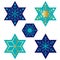 Blue Jewish star snowflakes