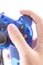 The blue joystick for controller play video game