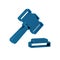 Blue Judge gavel icon isolated on transparent background. Gavel for adjudication of sentences and bills, court, justice