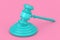 Blue Judge Gavel and Sound Block as Duotone Style. 3d Rendering