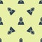 Blue Judge icon isolated seamless pattern on yellow background. Vector Illustration
