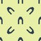 Blue Judge wig icon isolated seamless pattern on yellow background. Medieval style antique. Vector Illustration