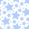 Blue kawaii stars, cute seamless pattern for babies, kids print. Vector illustration on white background