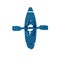 Blue Kayak and paddle icon isolated on transparent background. Kayak and canoe for fishing and tourism. Outdoor