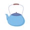 Blue kettle maker coffee or tea isolated icon white background