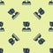 Blue Kidnaping icon isolated seamless pattern on yellow background. Human trafficking concept. Abduction sign. Arrested