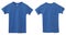 Blue kids t-shirt mock up, front and back view, isolated. Plain light blue shirt mockup. Tshirt design template