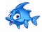 Blue kind fish smile joy cartoon illustration