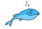 Blue kind smile whale illustration character