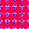 Blue Knife holster icon isolated seamless pattern on red background. Vector