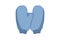 Blue knitted flat mittens. Isolated vector.