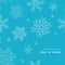 Blue lace snowflakes textile frame corner pattern