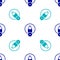 Blue Lactose free icon isolated seamless pattern on white background. Vector