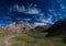 Blue lagoon in aconcagua mountain national parc south america argentina mendoza