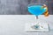 Blue Lagoon or Blue Hawaii Cocktail with Twist